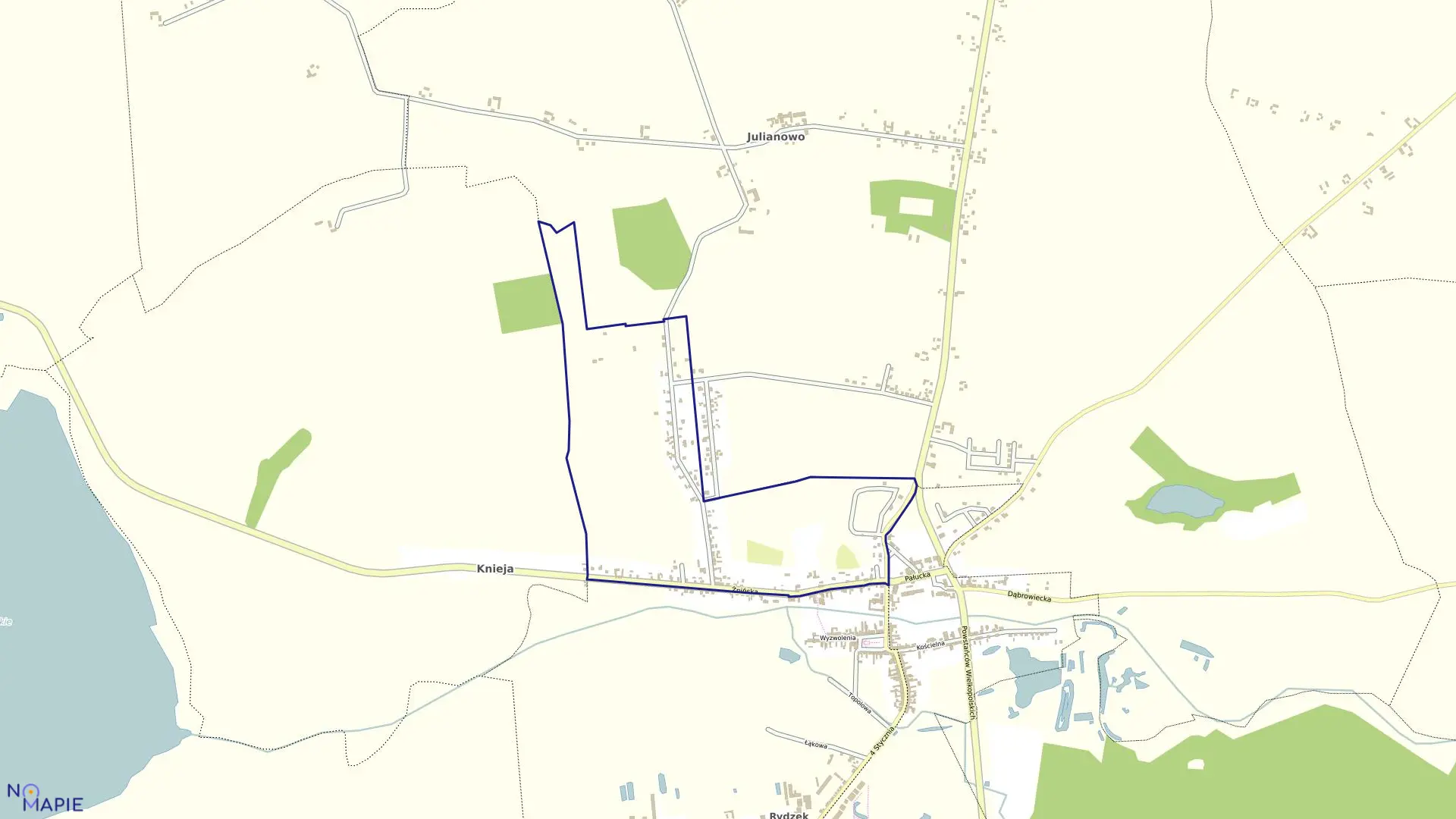 Mapa obrębu Barcin Obr.1 w gminie Barcin