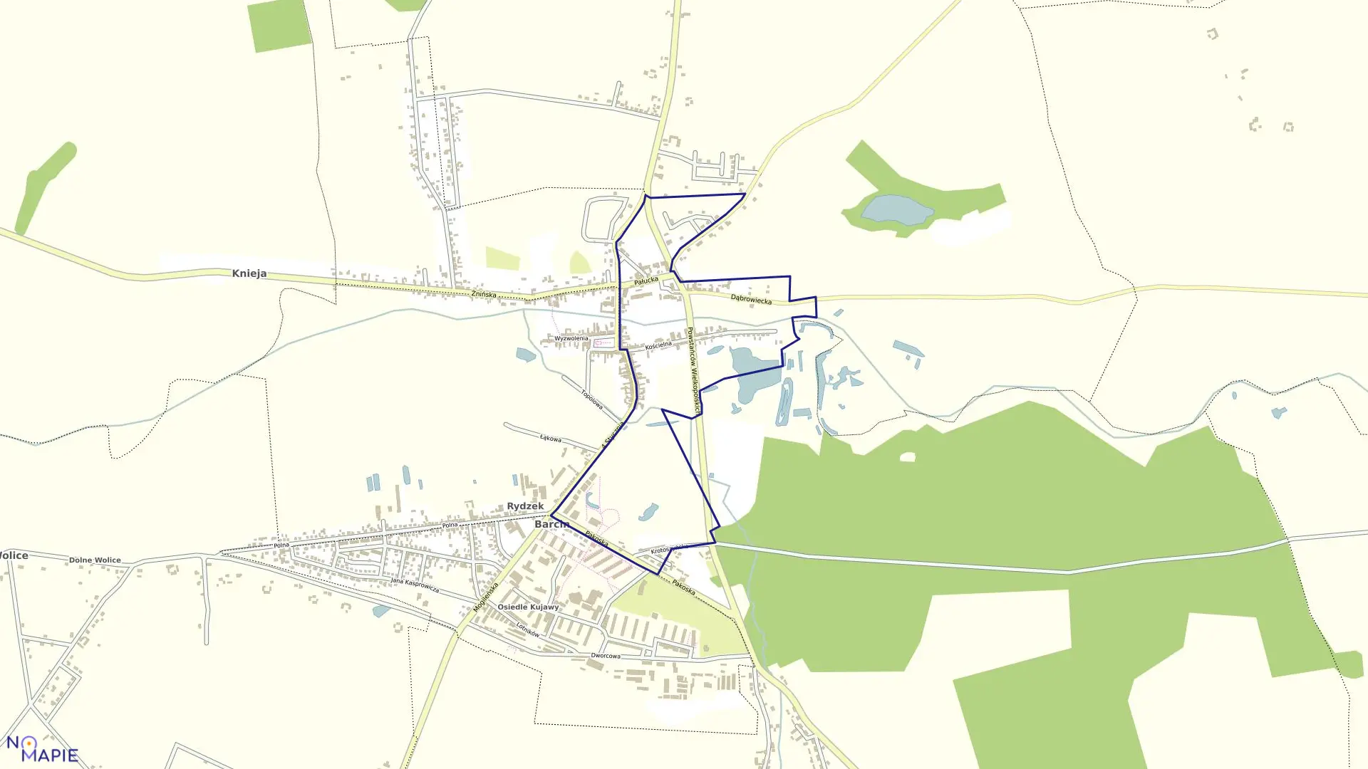 Mapa obrębu Barcin Obr.3 w gminie Barcin