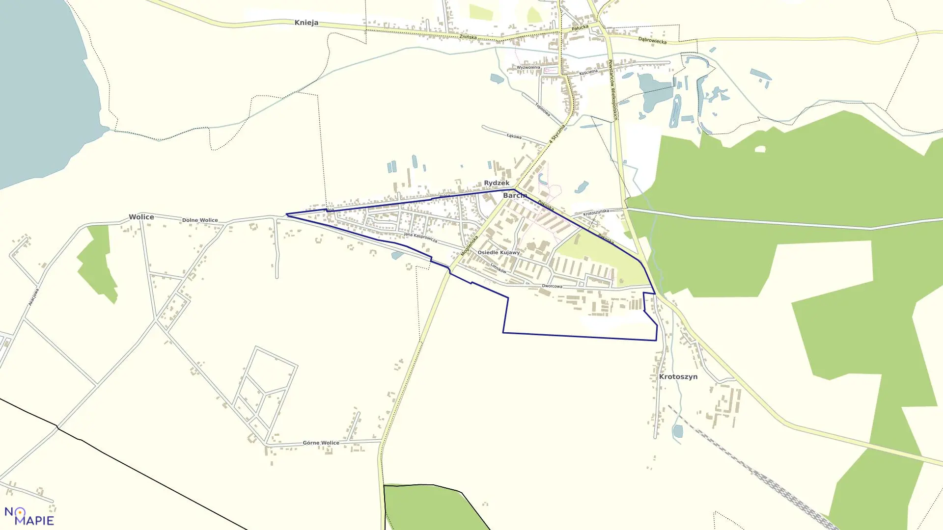 Mapa obrębu Barcin Obr.4 w gminie Barcin