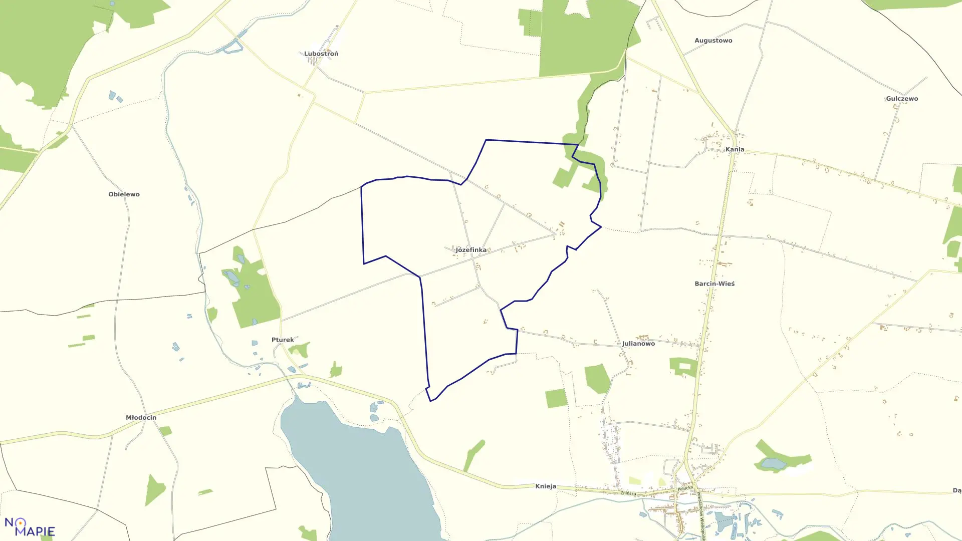 Mapa obrębu Józefinka w gminie Barcin